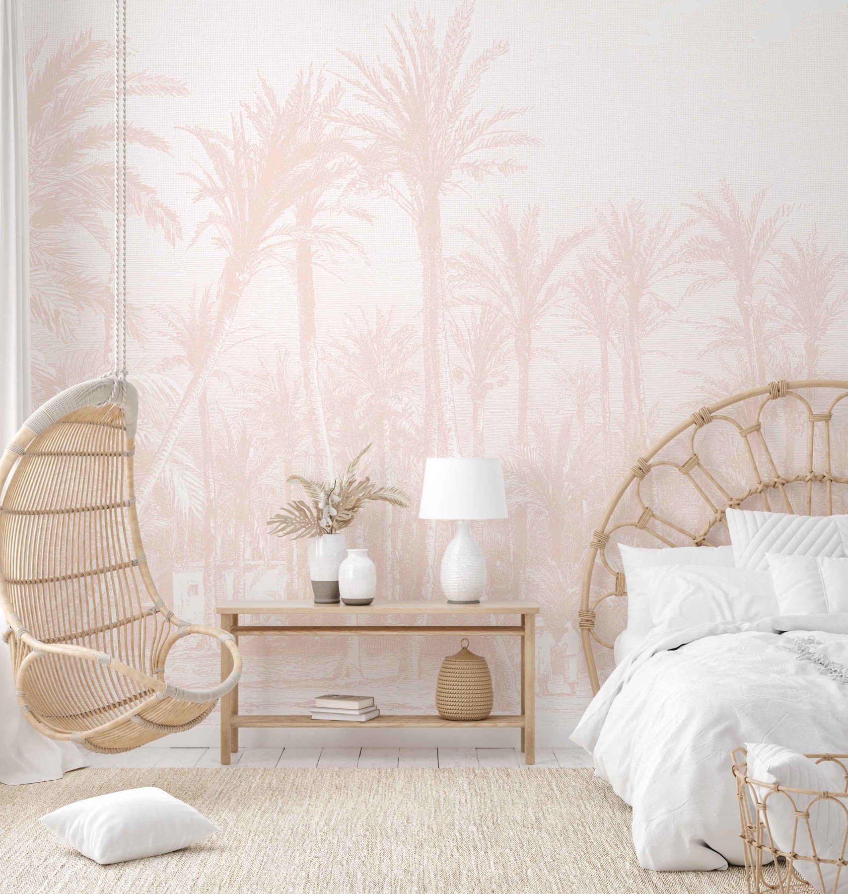Coastal Palm - Blush Wallpaper | Grafico Melbourne