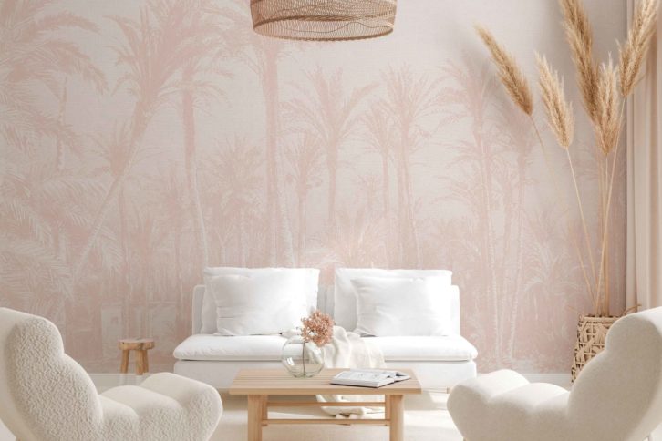 Coastal Palm - Blush Wallpaper | Grafico Melbourne