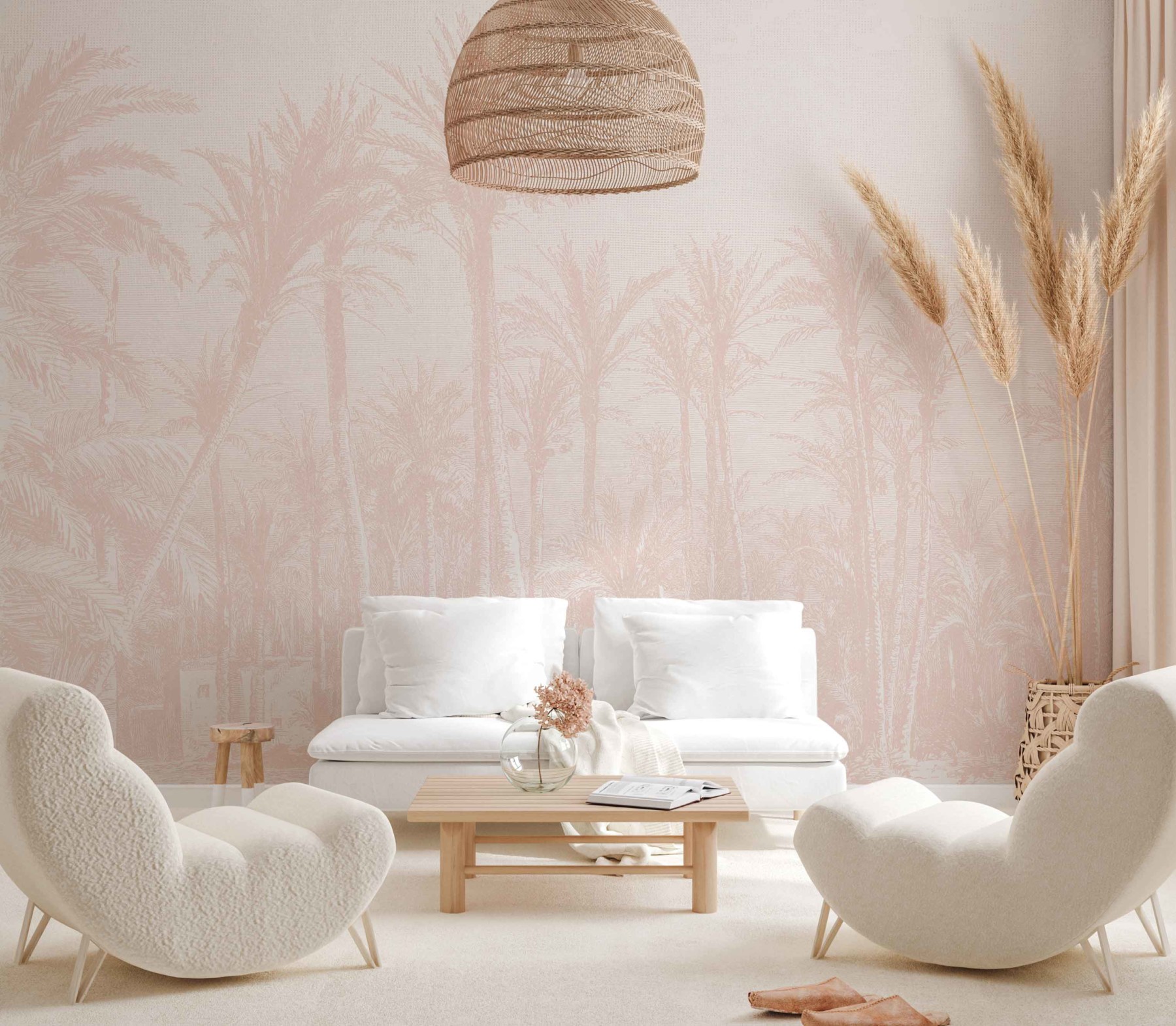 Coastal Palm - Blush Wallpaper | Grafico Melbourne