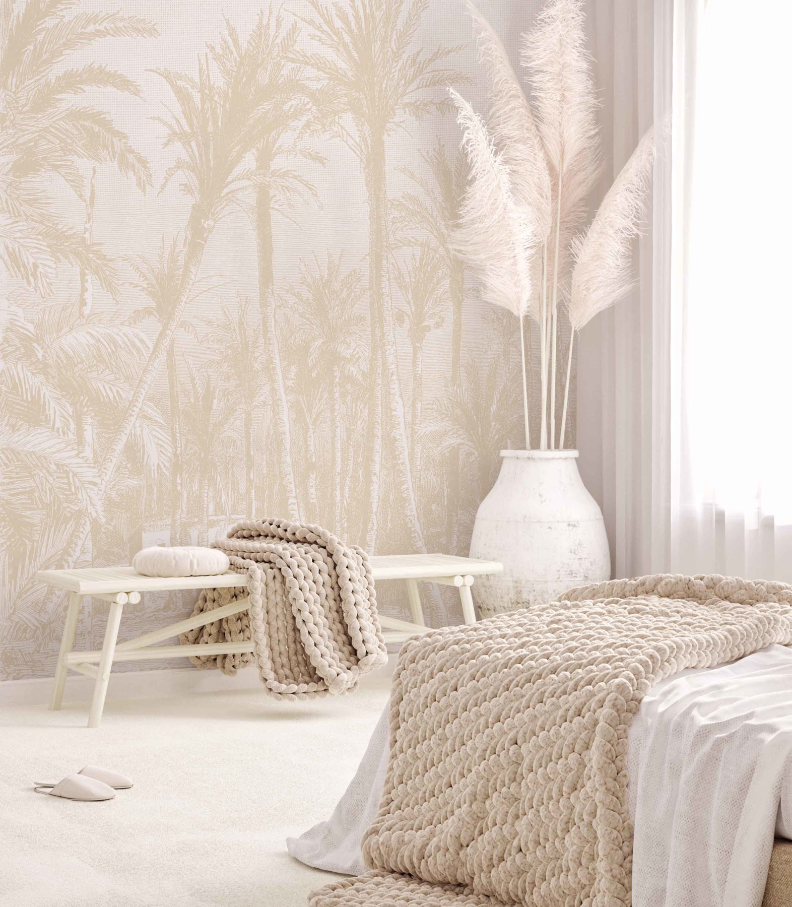 Coastal Palm - Gold Wallpaper | Grafico Melbourne