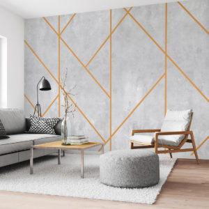 Concrete Stucco with Line Pattern | WALLPAPER