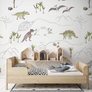 Dinosaurs Sketch - Kids Wallpaper | Grafico Melbourne