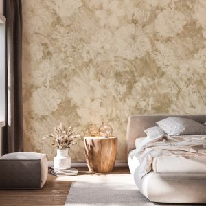 Distressed Floral - Gold | WALLPAPER