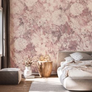 Distressed Floral - Dusty Pink | WALLPAPER