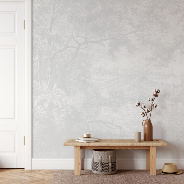 Enchanted Lagoon - Light Grey Wallpaper | Grafico Melbourne