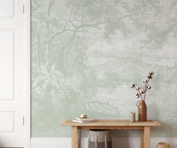 Mountain Ranges - Sage Green Wallpaper | Grafico Melbourne