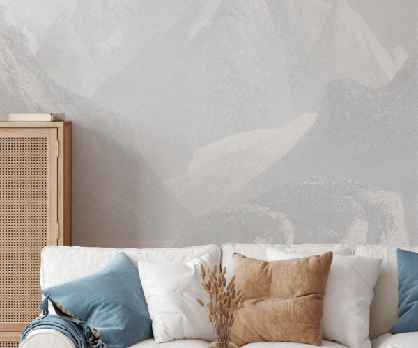 Mountain Ranges - Light Grey Wallpaper | Grafico Melbourne