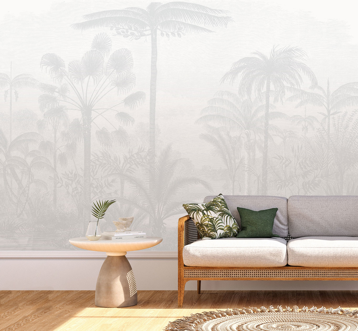 Amazon Palms - Light Grey | WALLPAPER