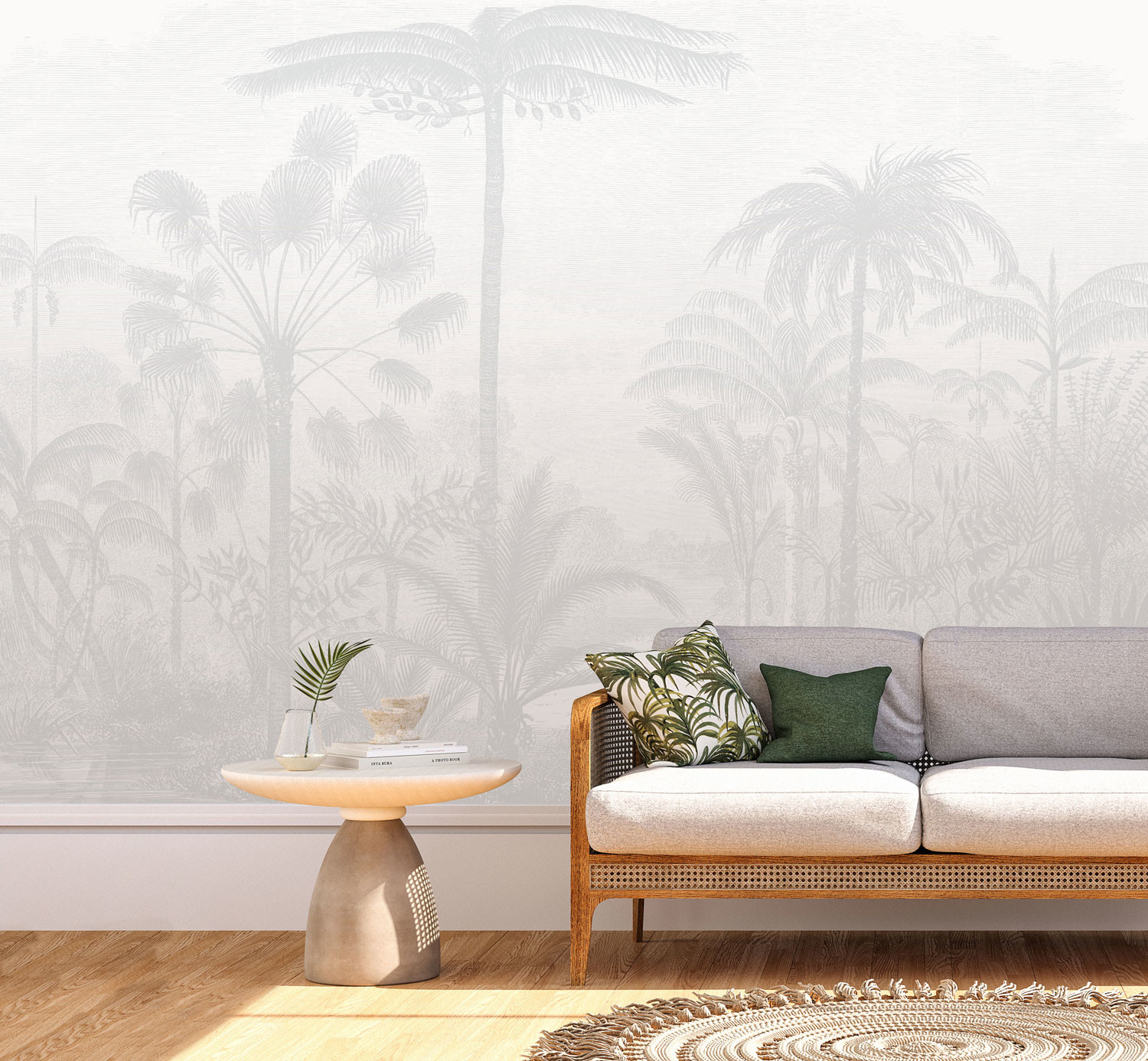 Amazon Palms - Light Grey Wallpaper | Grafico Melbourne