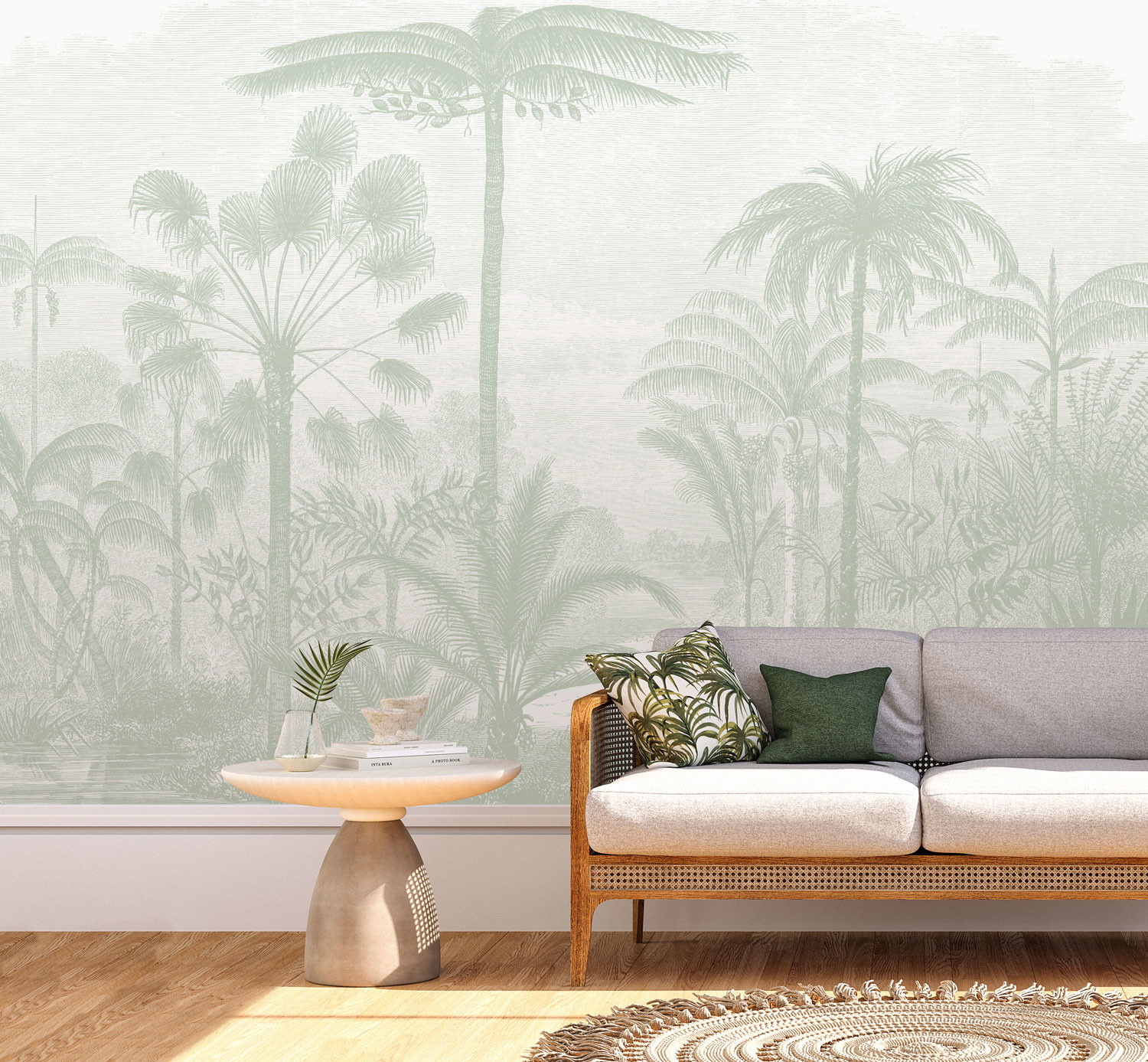 Amazon Palms - Sage Green | WALLPAPER