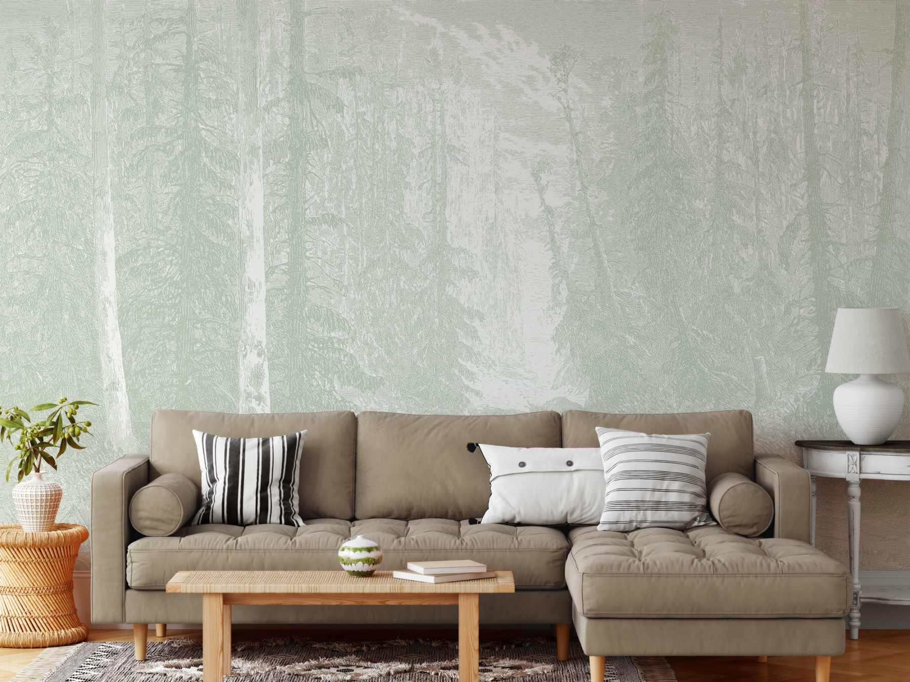 Fir Forest - Sage Green Wallpaper | Grafico Melbourne