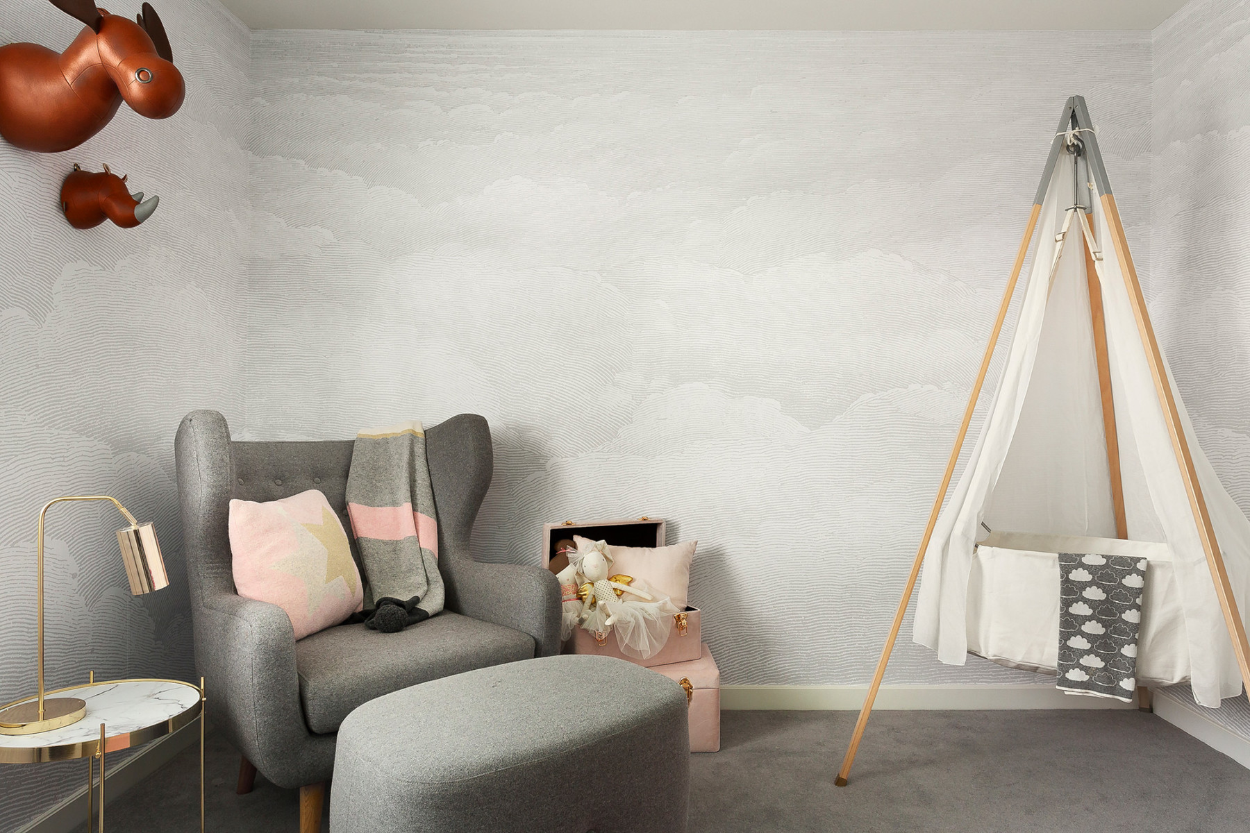Etched Clouds - Cool Grey Wallpaper | Grafico Melbourne