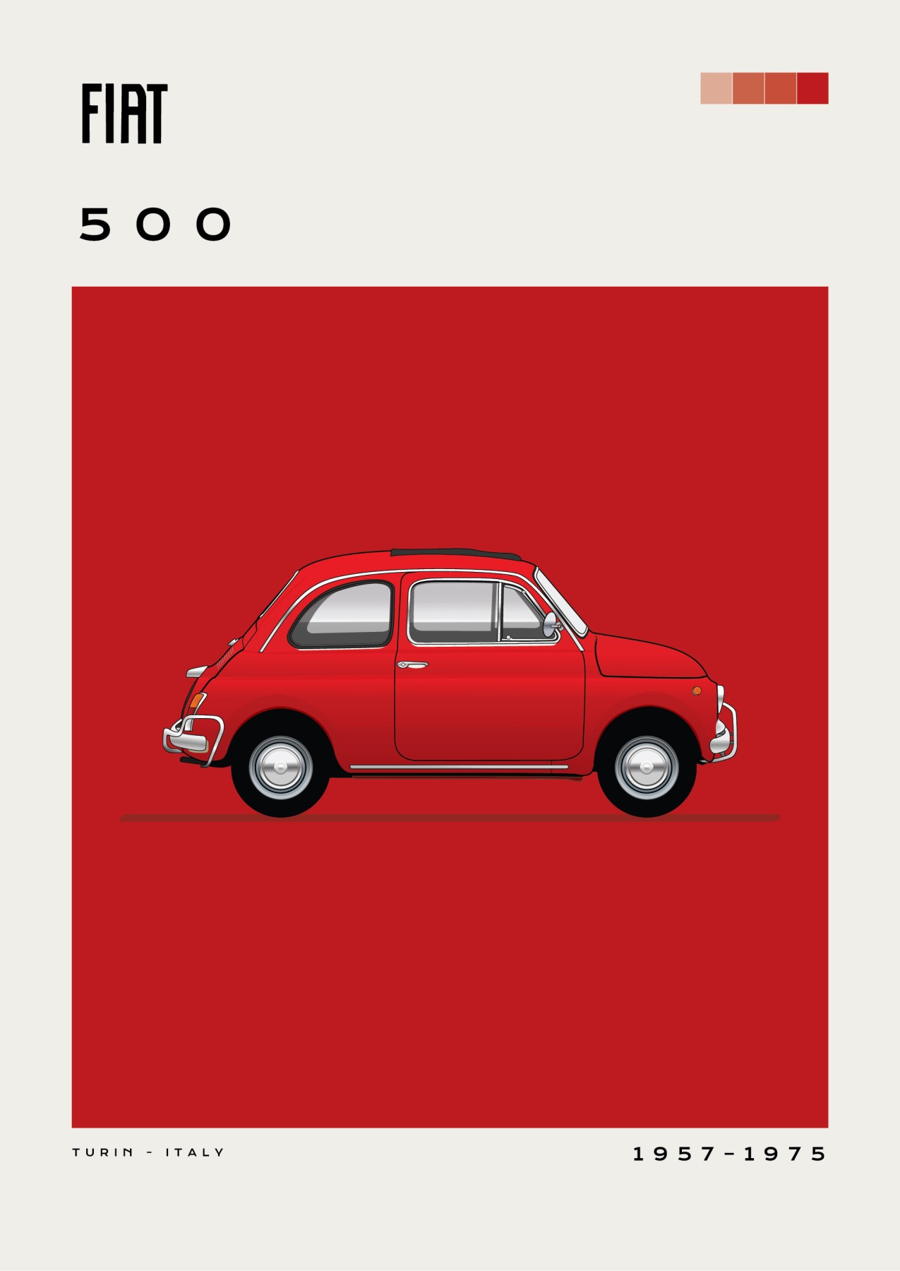 Fiat - 500 - Red