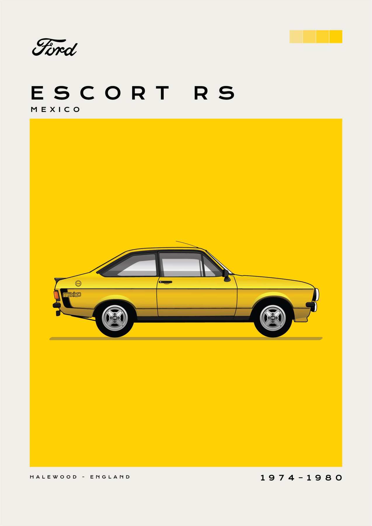Ford - Escort RS - Yellow