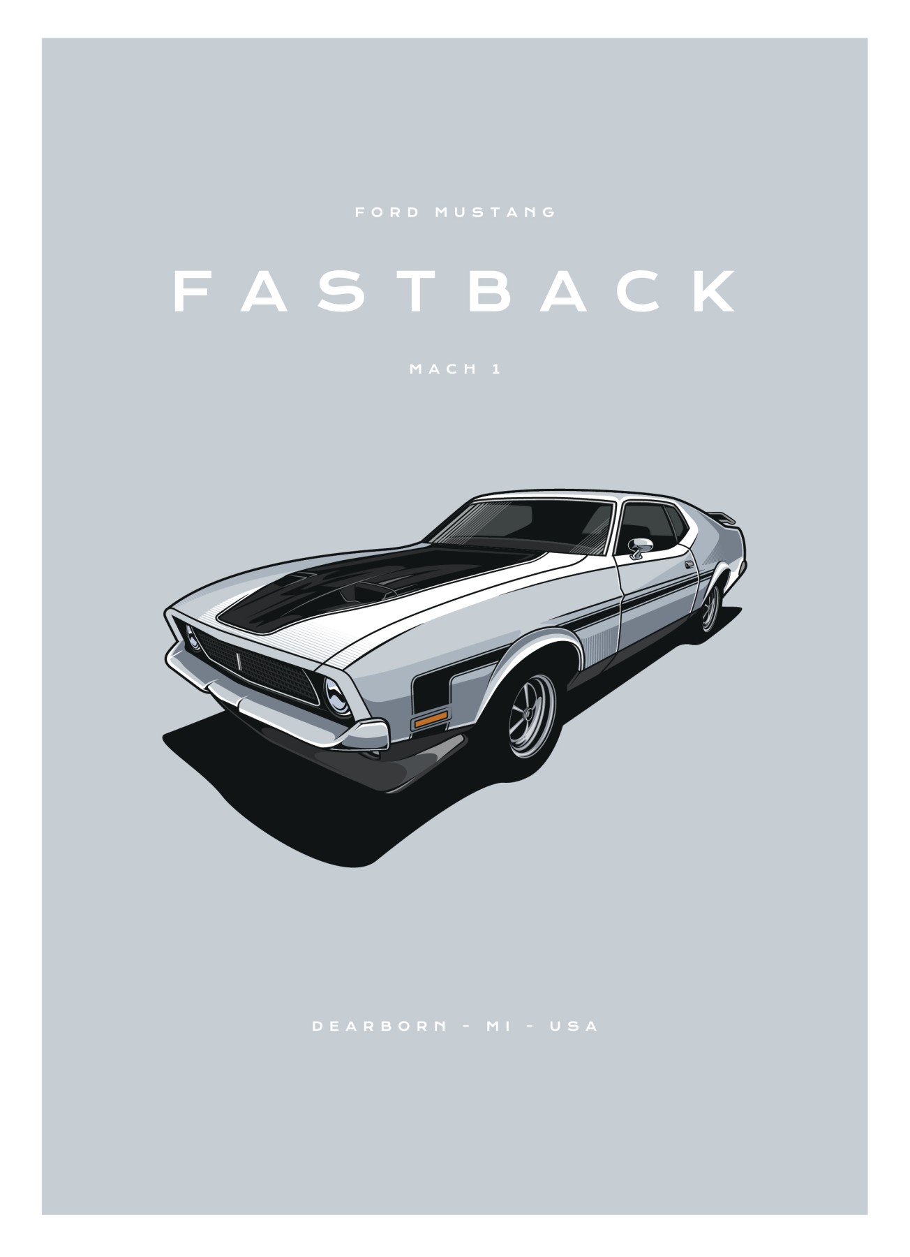 Ford - Mustang - Fastback- Mach1 - Grey