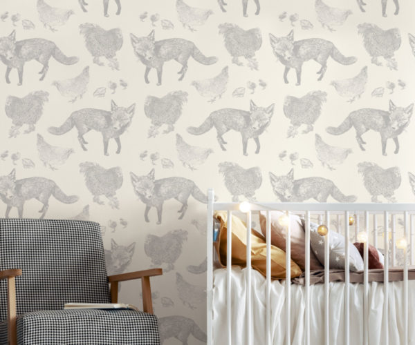 Fox & Hen - Kids Wallpaper | Grafico Melbourne