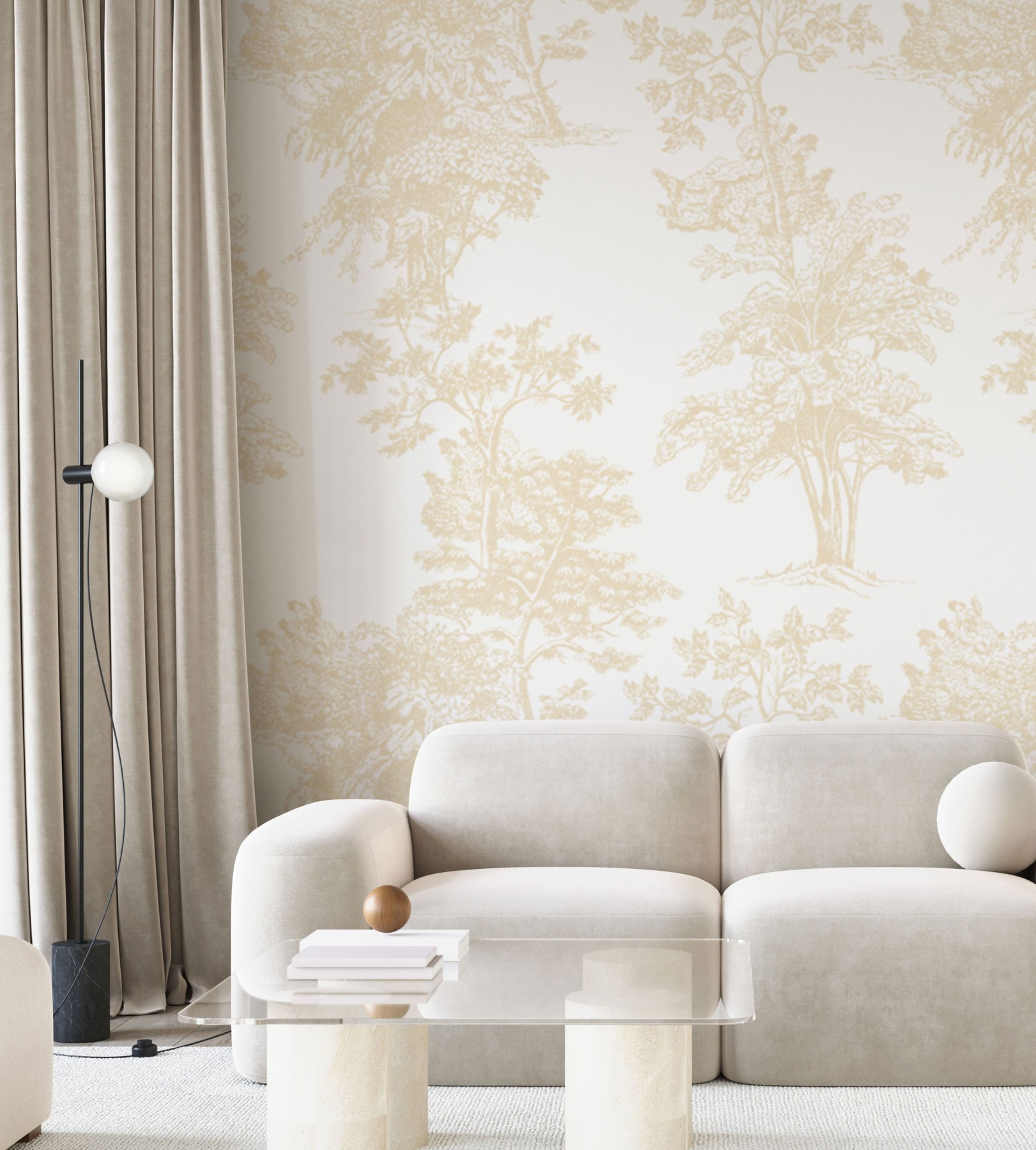 French Toile - Gold | WALLPAPER