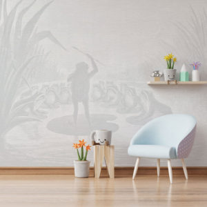 Frog Orchestra - Light Grey Wallpaper | Grafico Melbourne