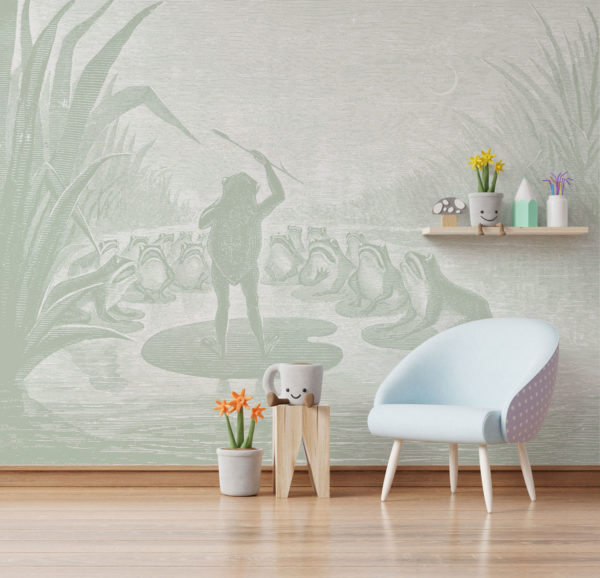 Frog Orchestra - Sage Green Wallpaper | Grafico Melbourne