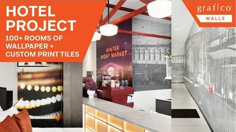 Hotel Project - 100+ rooms of wallpaper + custom print tiles!