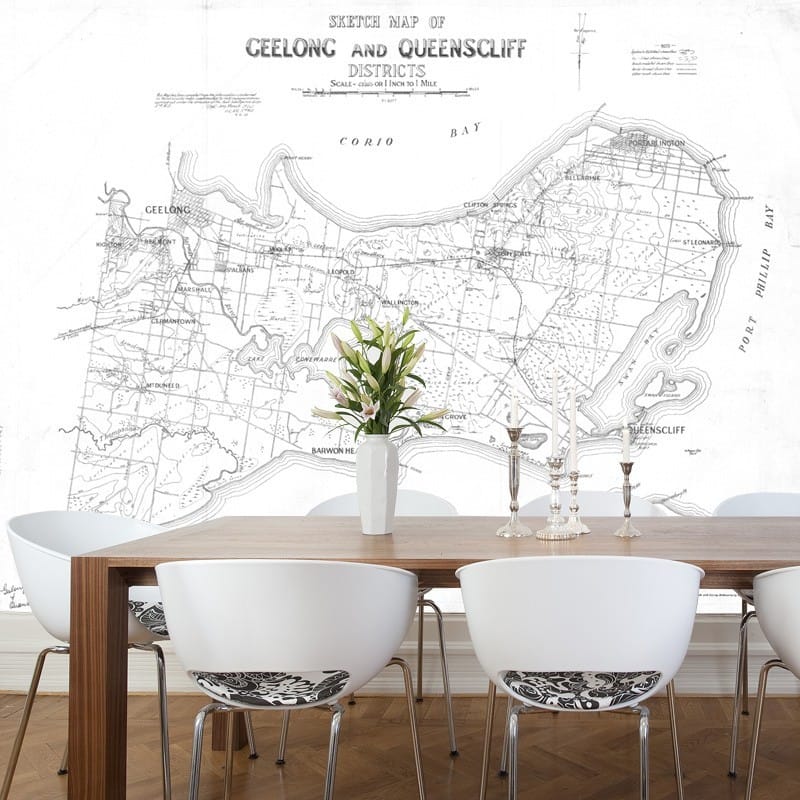 Geelong &#038; Queenscliff Vintage Map | WALLPAPER