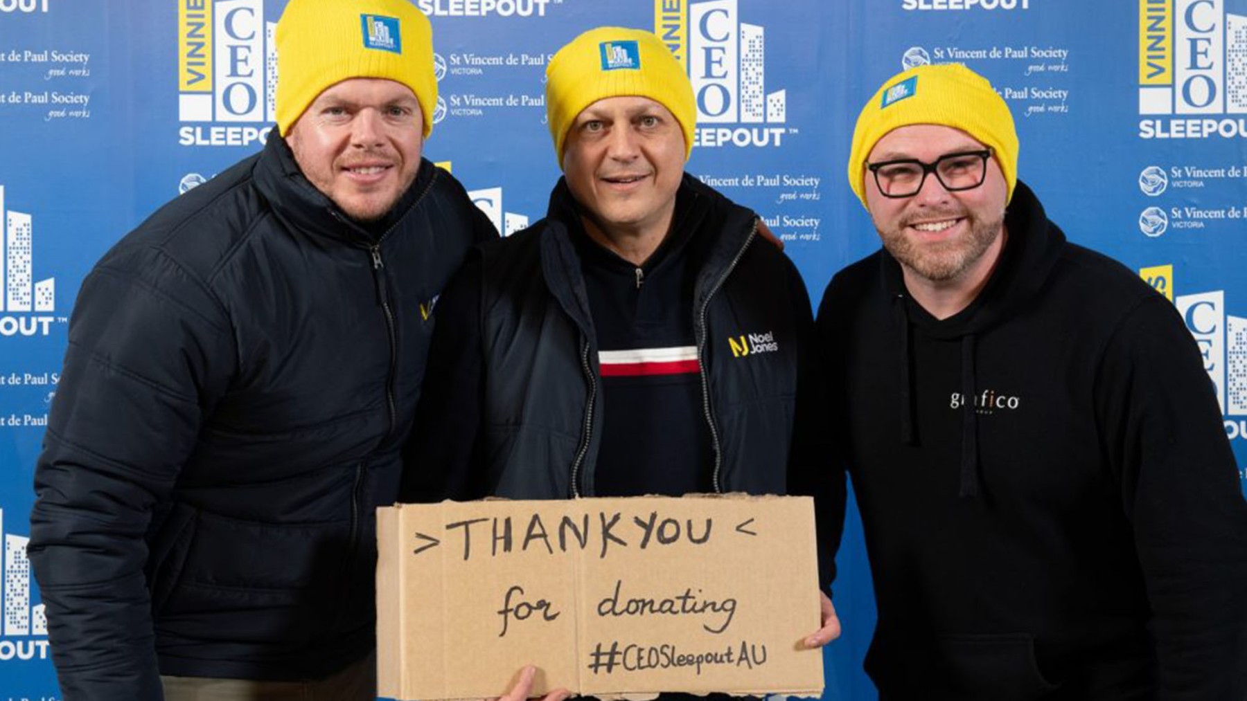 Grafico smashes donation expectations for this year's Vinny's CEO Sleepout