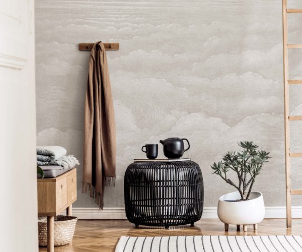 Etched Clouds - Warm Grey Wallpaper | Grafico Melbourne