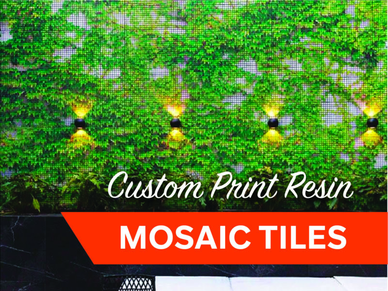 image of custom print resin mosaic tiles