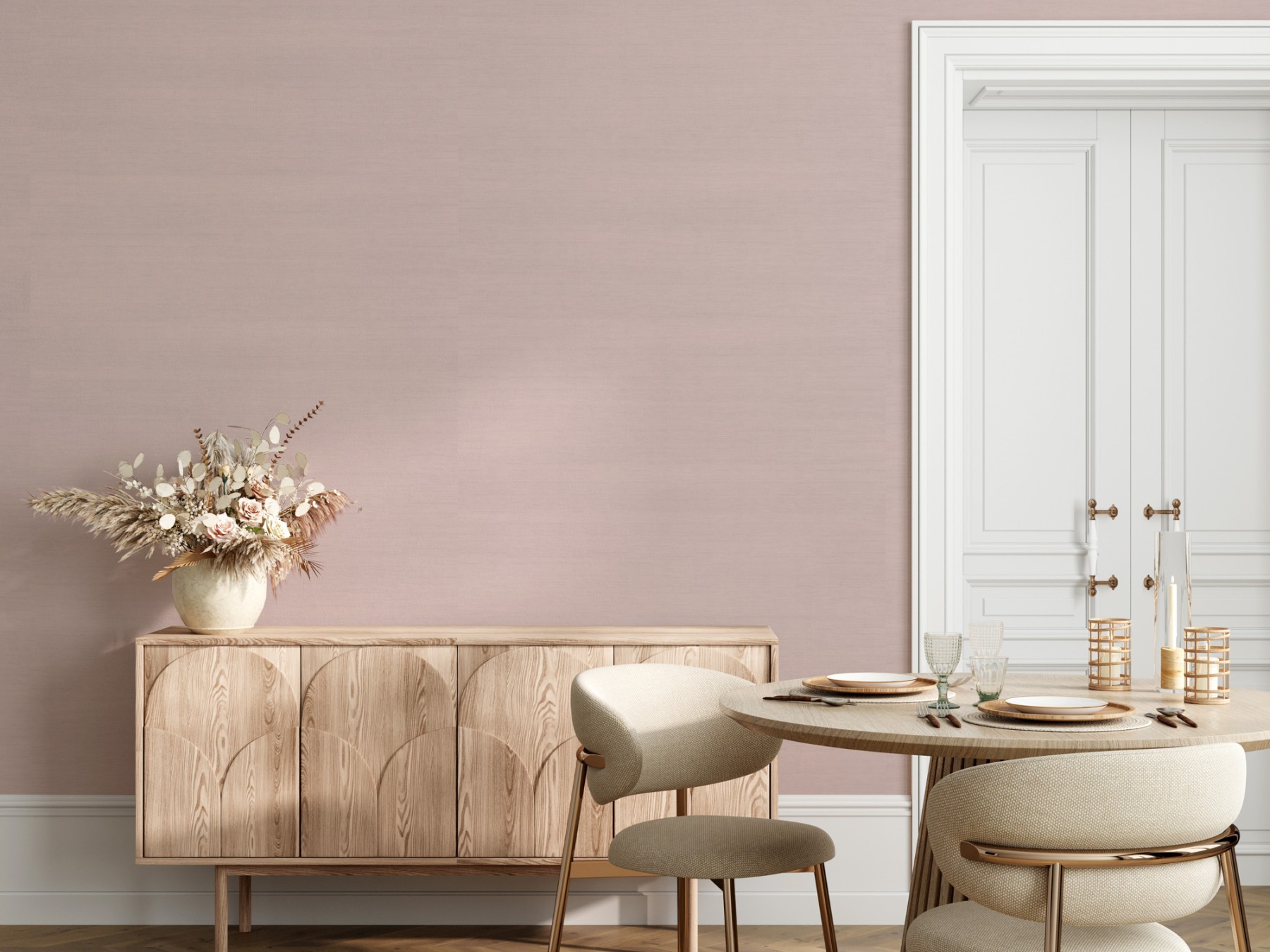 Grasscloth - Dusty Pink | WALLPAPER