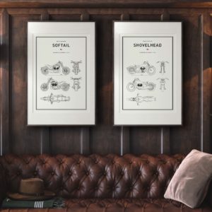 Motorbike Blueprints PRINT Series | Grafico Melbourne