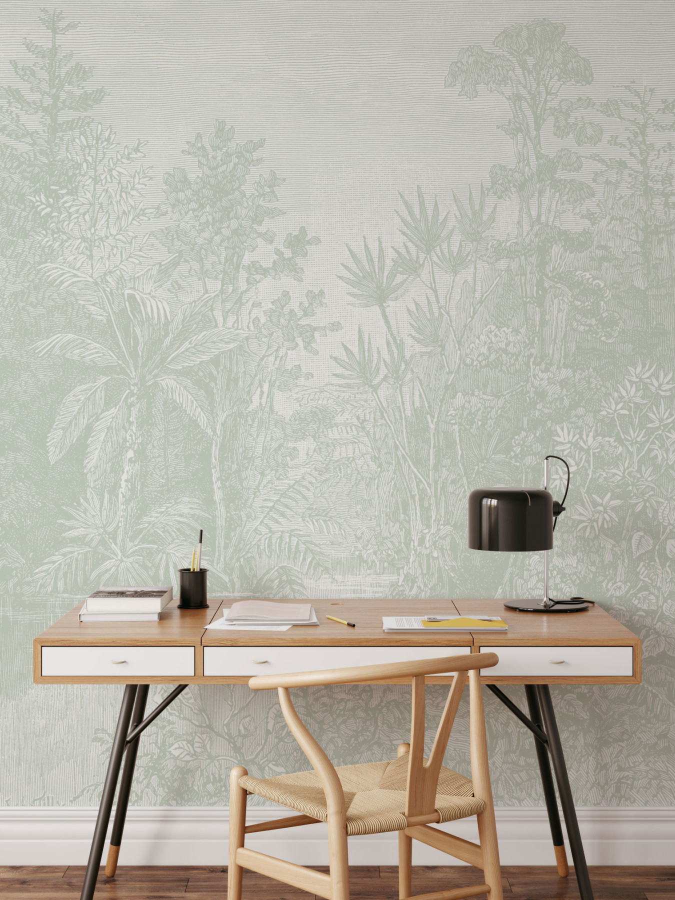 Hidden Oasis - Sage Green Wallpaper | Grafico Melbourne