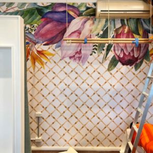 Bamboo Lattice Floral Wallpaper | Grafico Melbourne