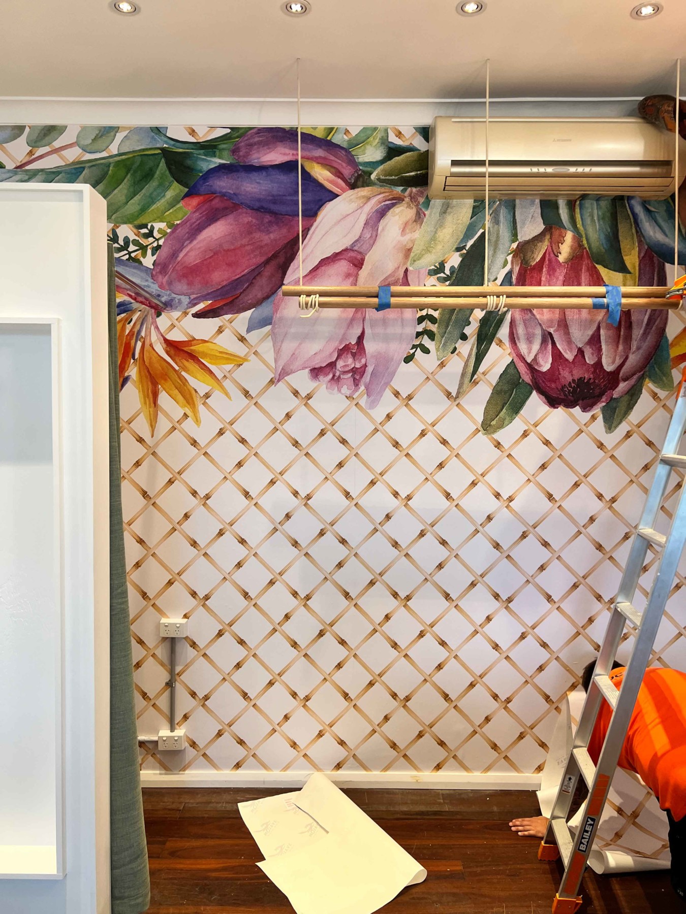 Bamboo Lattice Floral Wallpaper | Grafico Melbourne