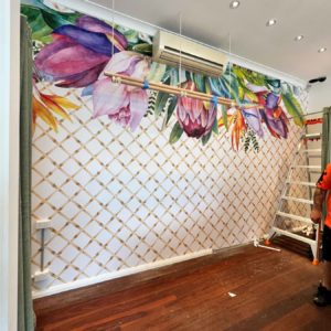 Bamboo Lattice Floral Wallpaper | Grafico Melbourne