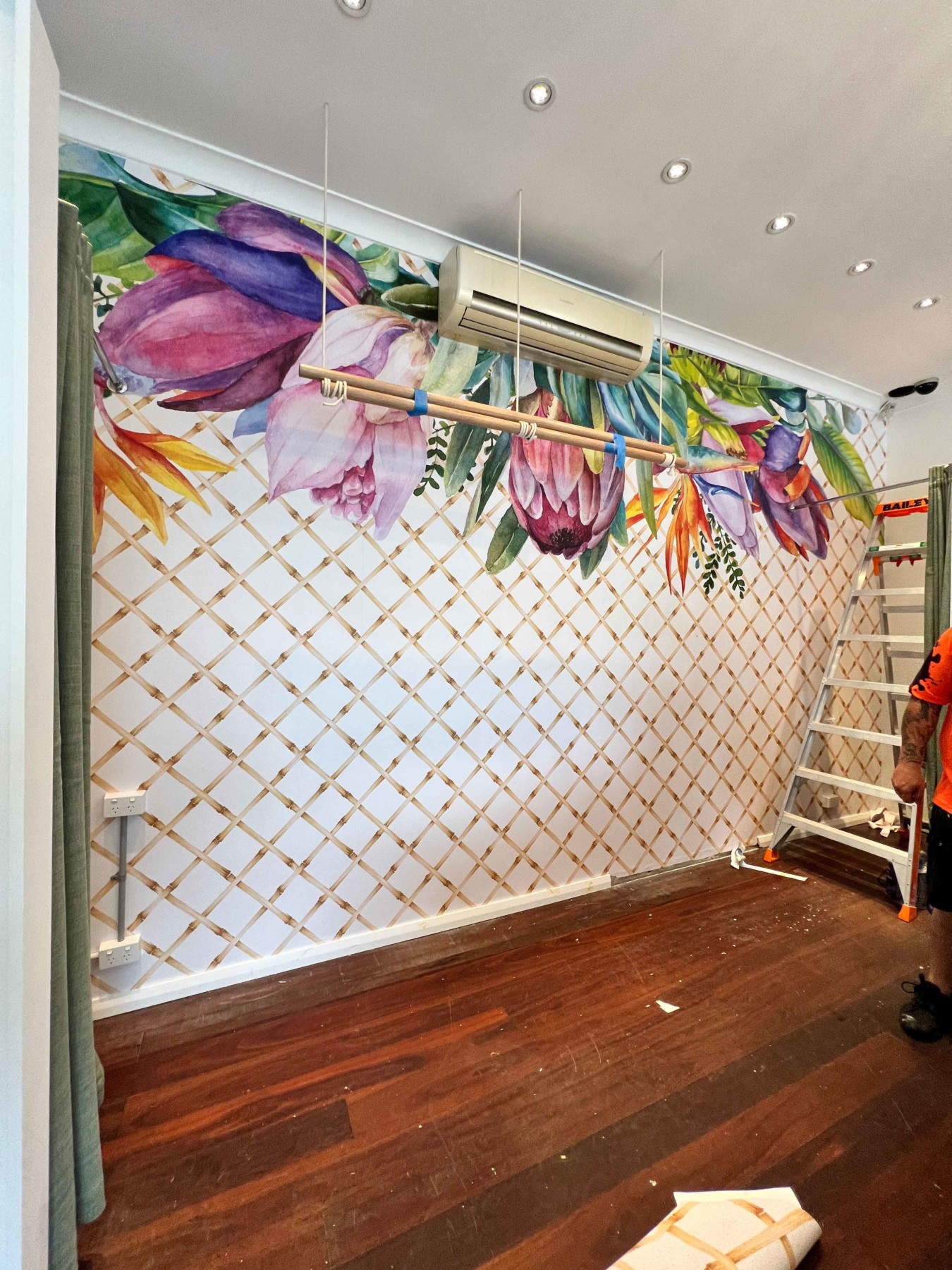 Bamboo Lattice Floral Wallpaper | Grafico Melbourne