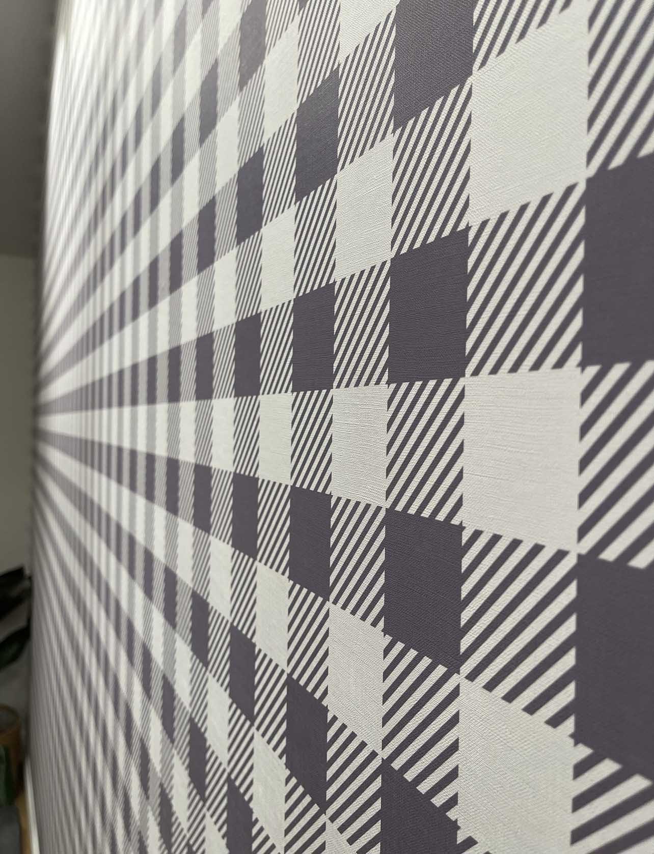 Gingham Check - Steel Blue Wallpaper | Grafico Melbourne