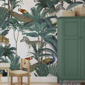 Animal Palm Jungle - Natural Wallpaper | Grafico Melbourne