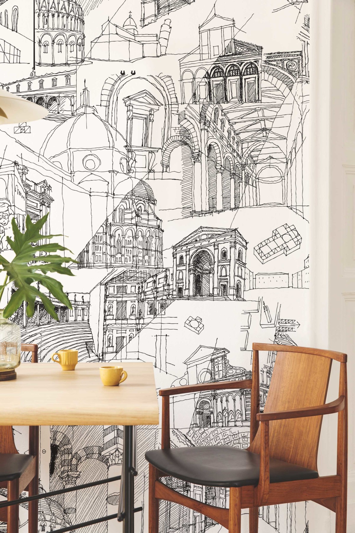 Italian Architecture Sketch Wallpaper | Grafico Melbourne