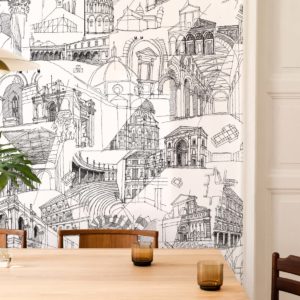 Italian Architecture Sketch Wallpaper | Grafico Melbourne