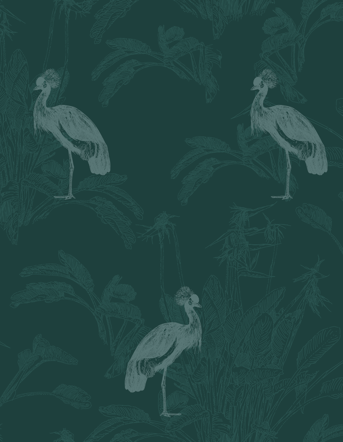 Emerald Crane Wallpaper | Grafico Melbourne