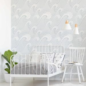 Japan Wave - Powder Blue Wallpaper | Grafico Melbourne