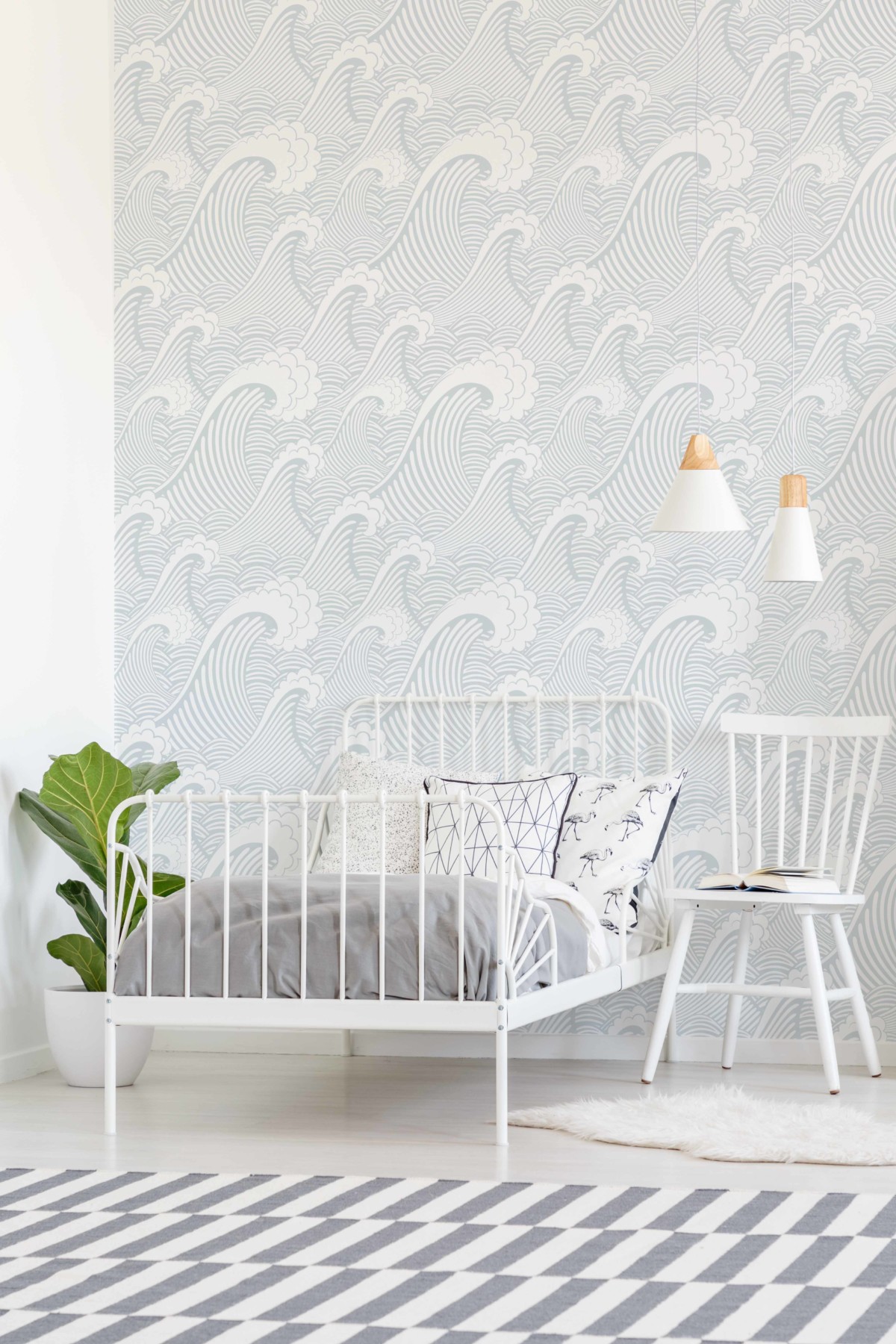 Japan Wave - Powder Blue Wallpaper | Grafico Melbourne