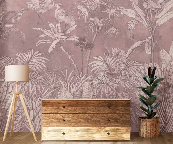 Jungle Fresco - Dusty Pink | WALLPAPER | Grafico Melbourne