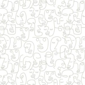 Line Art Faces - Sage Wallpaper| Grafico Melbourne
