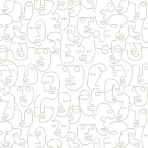 Line Art Faces - Sage Wallpaper| Grafico Melbourne