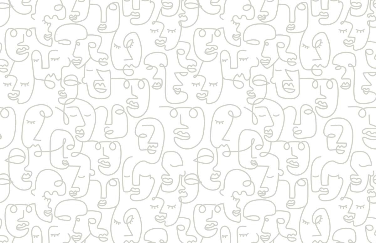 Line Art Faces - Sage Wallpaper| Grafico Melbourne