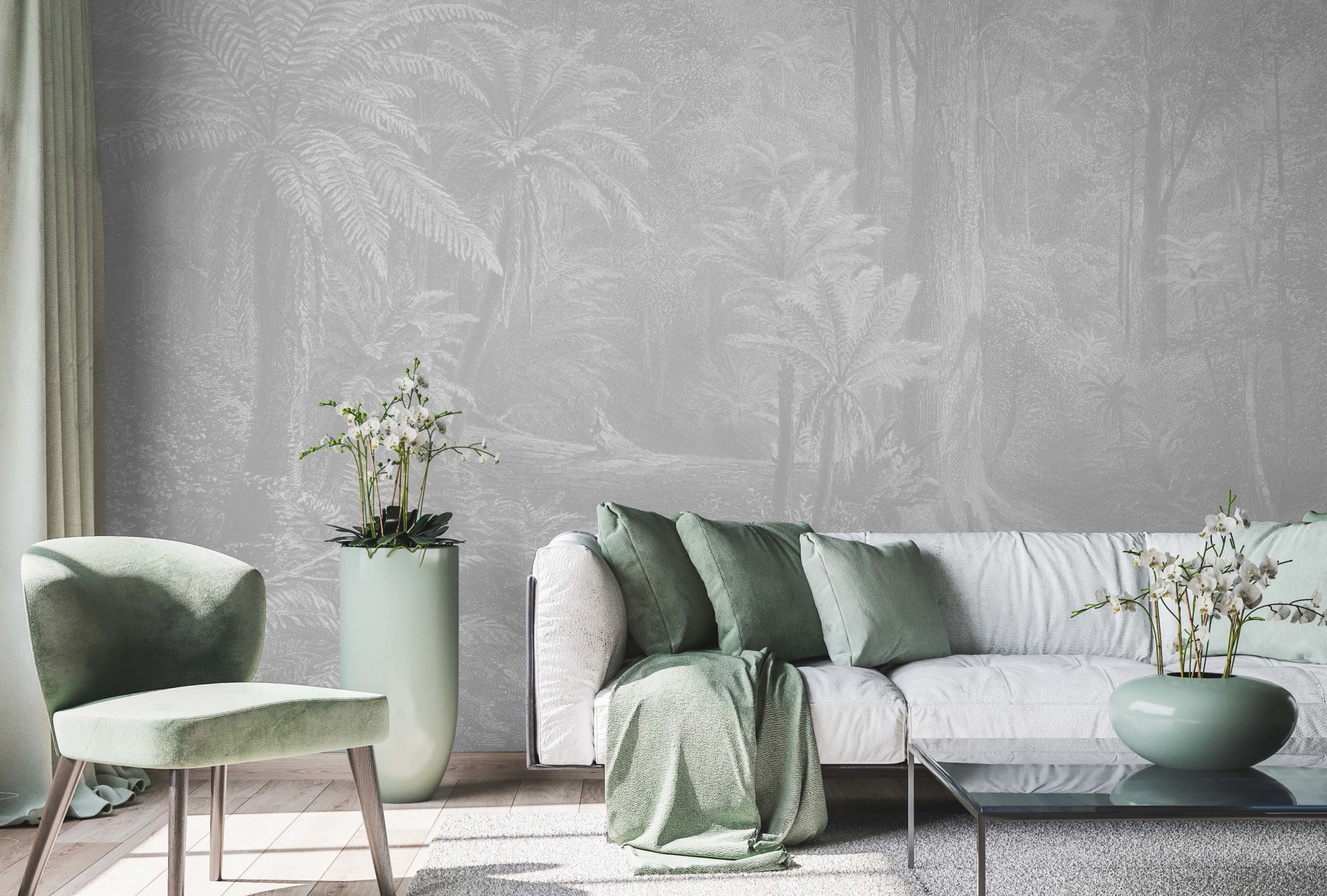 Etched Australian Rainforest Light Grey - Grafico Melbourne