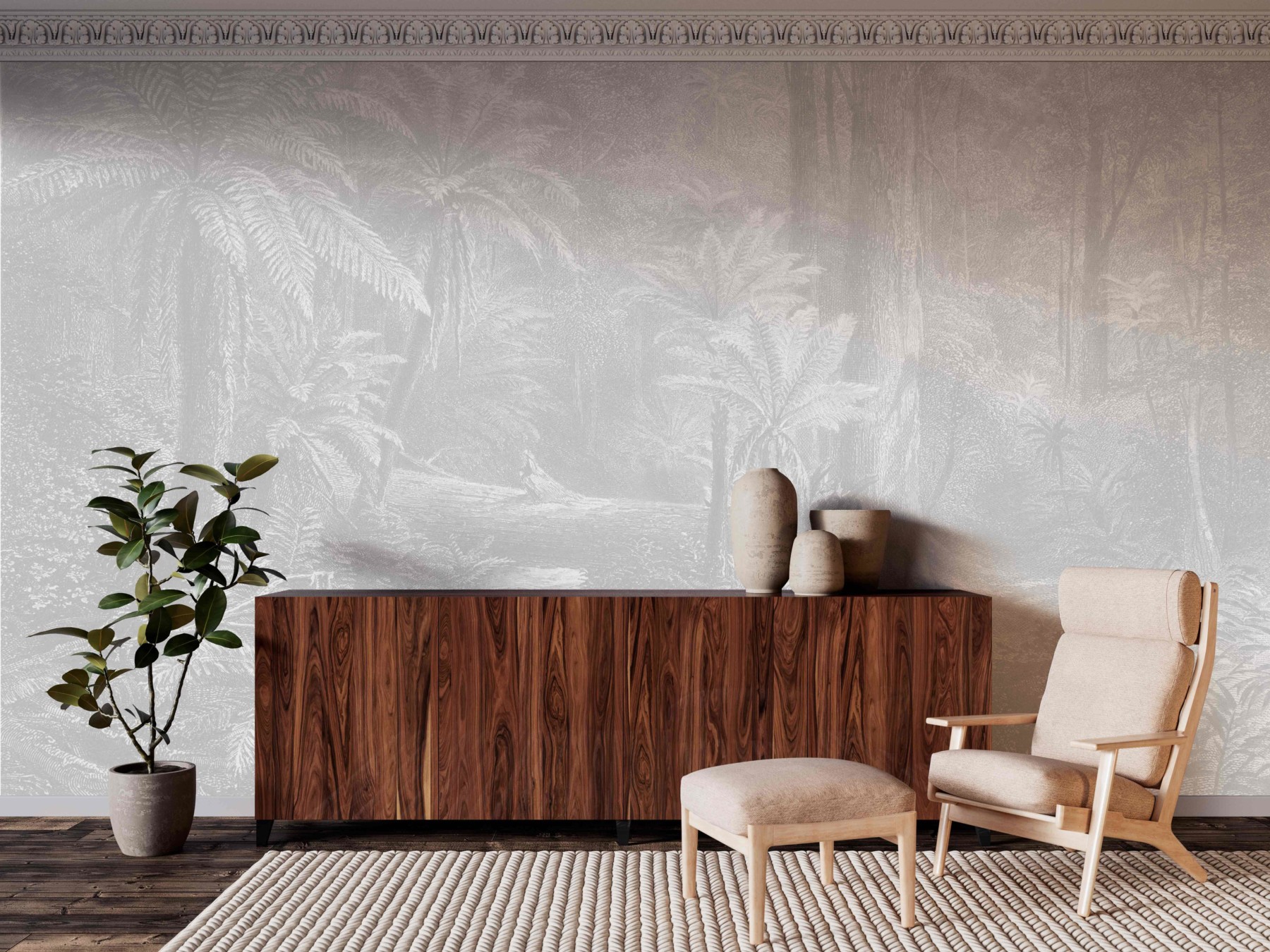 Etched Australian Rainforest Light Grey - Grafico Melbourne