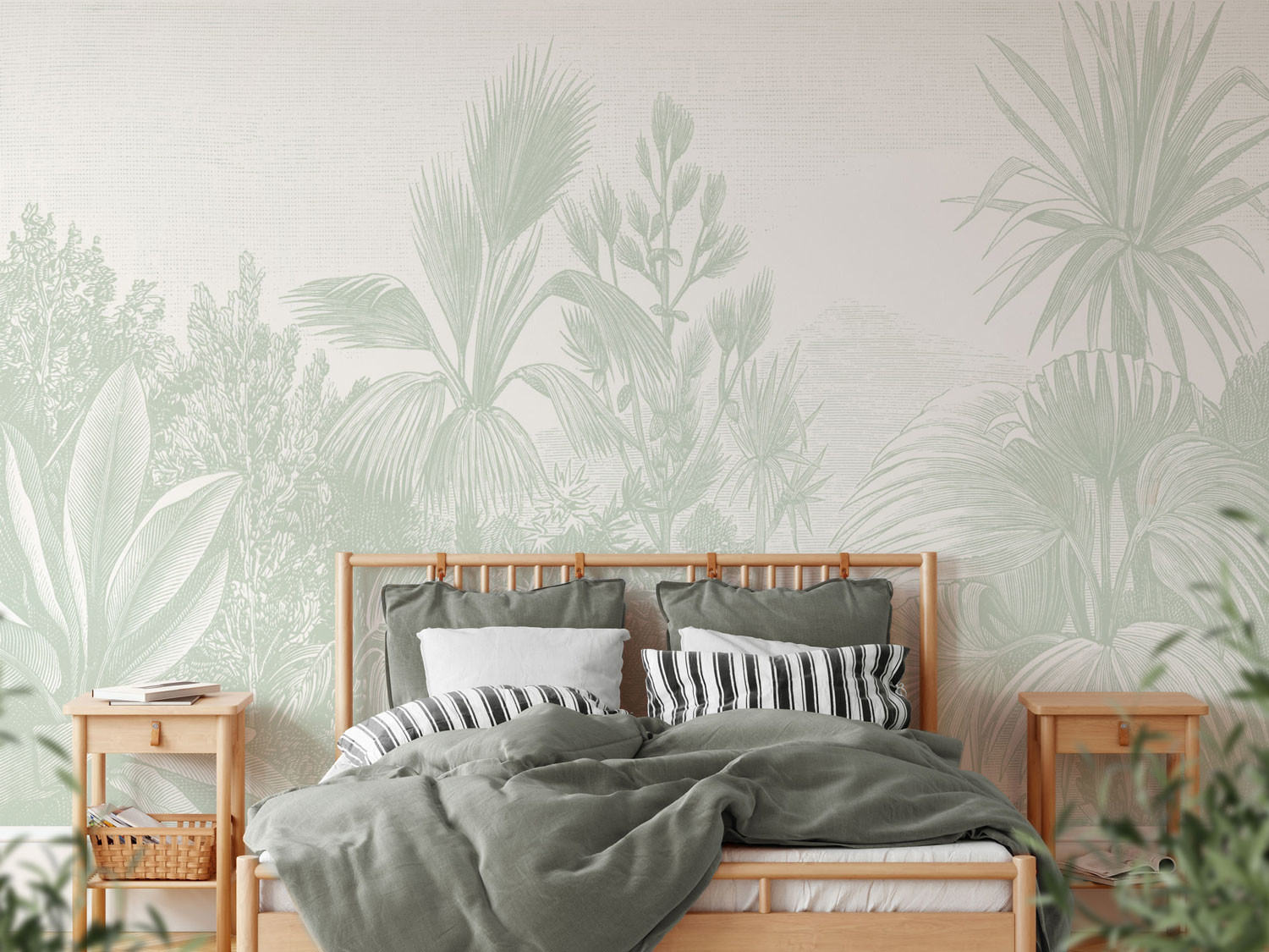 Lush Tropicale - Sage Green Wallpaper | Grafico Melbourne