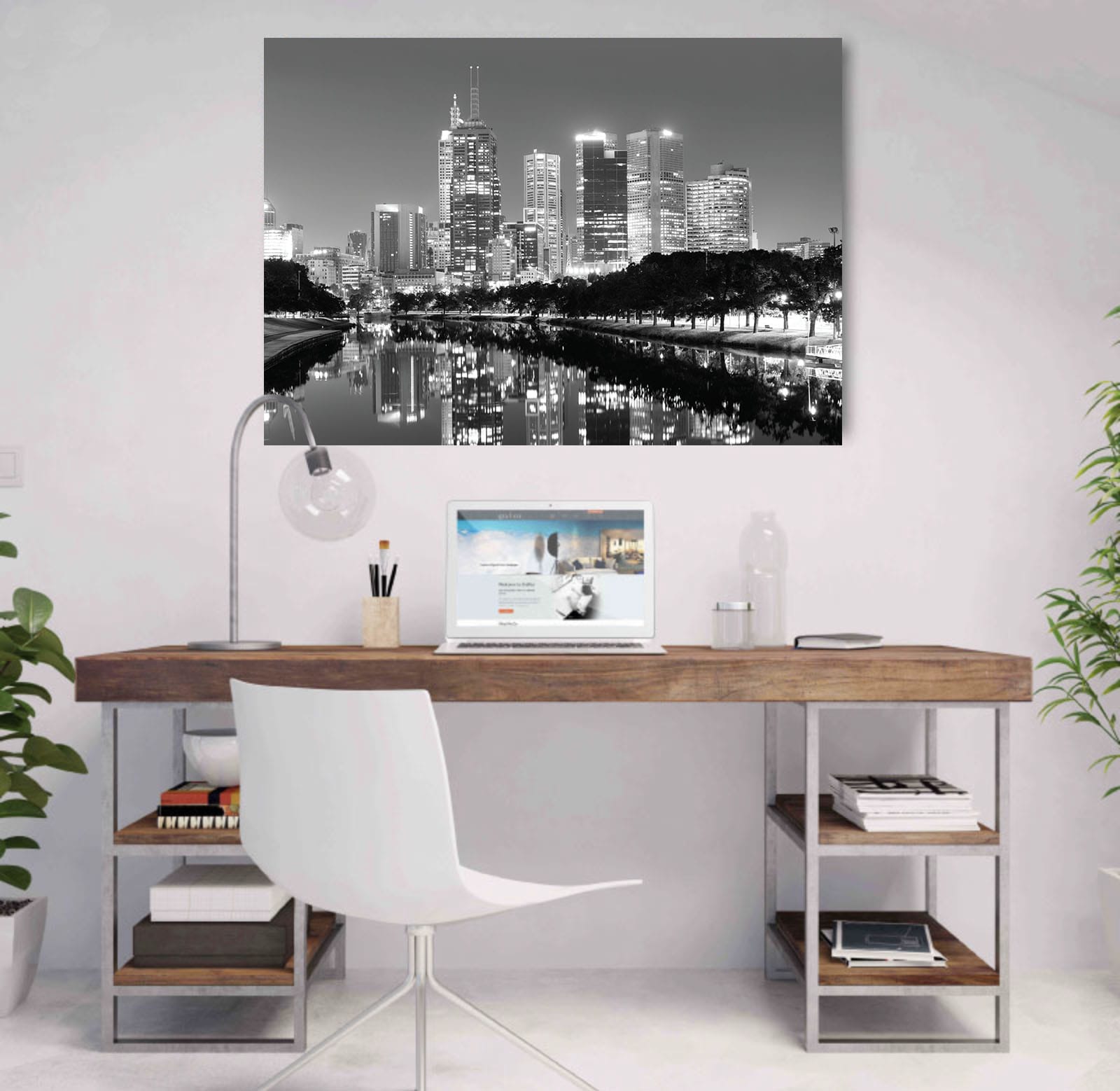 Melbourne Skyline 2 | STRETCHED CANVAS | PRINTED PANEL